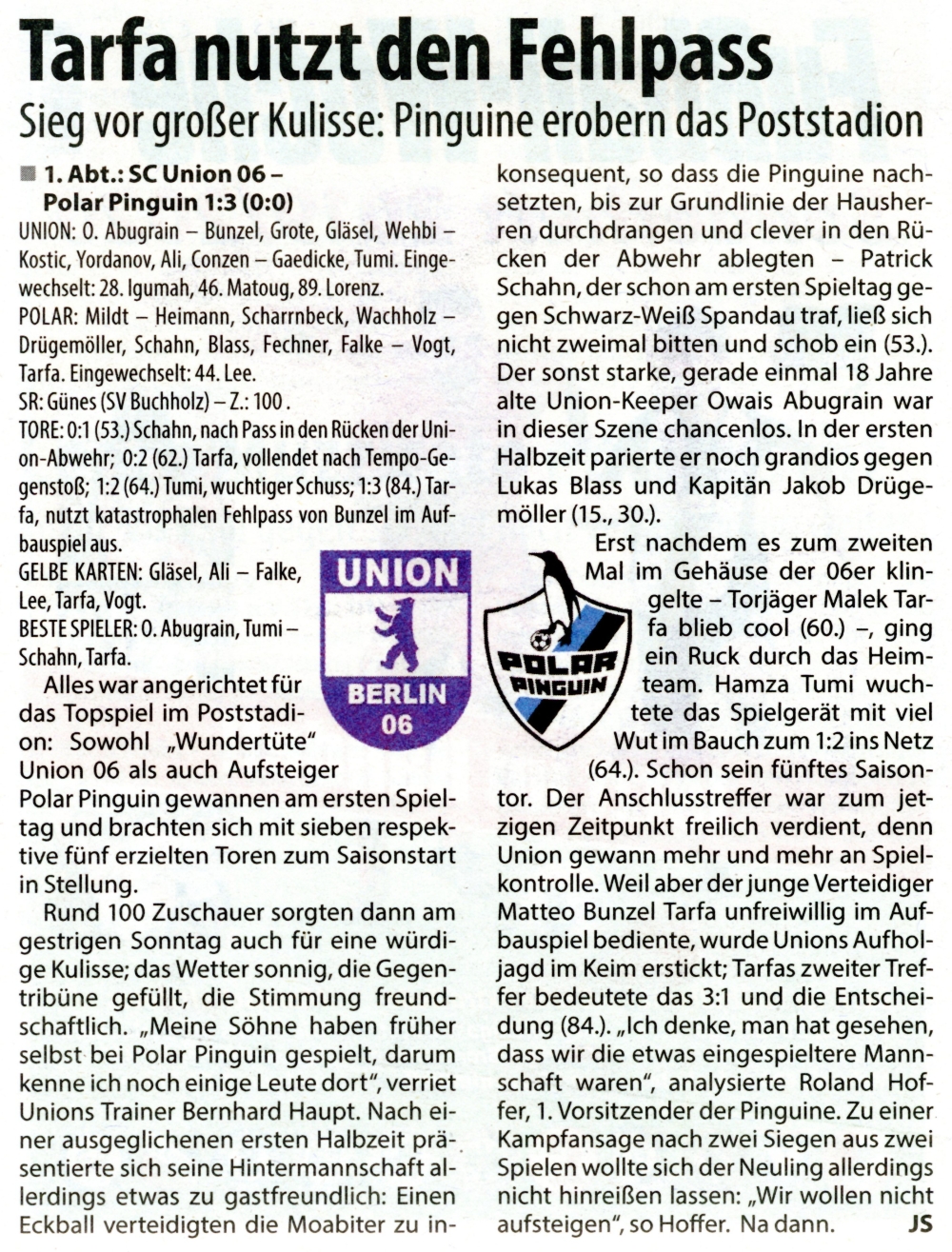 BFC Preussen Programm 1998/99 TSV Rudow 